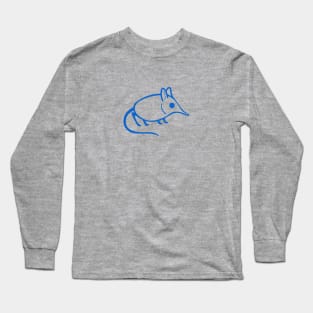 Elephant shrew minimalist design in blue ink Long Sleeve T-Shirt